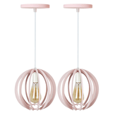 Pendentes Mdf Bolinha 02 Peças Rosa Bebê Luminária Lustre