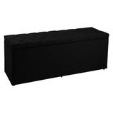Calçadeira Recamier Baú King 1,95m Madrid Suede Preto