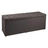 Calçadeira Recamier Baú Solteiro 0,90m Madrid Suede Cinza