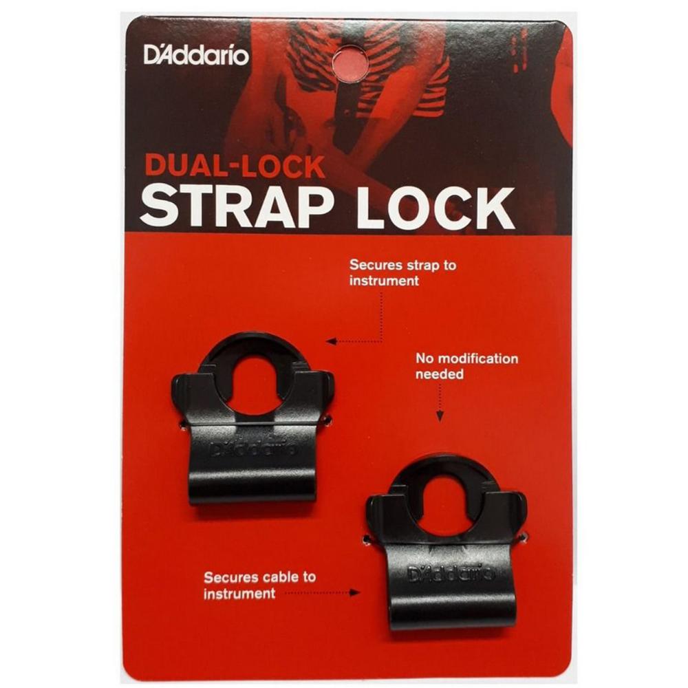 Trava Strap Lock para Correia com Passagem para Cabo Dual Lock D'addario PW-DLC-01 02 unidades - D'Addario