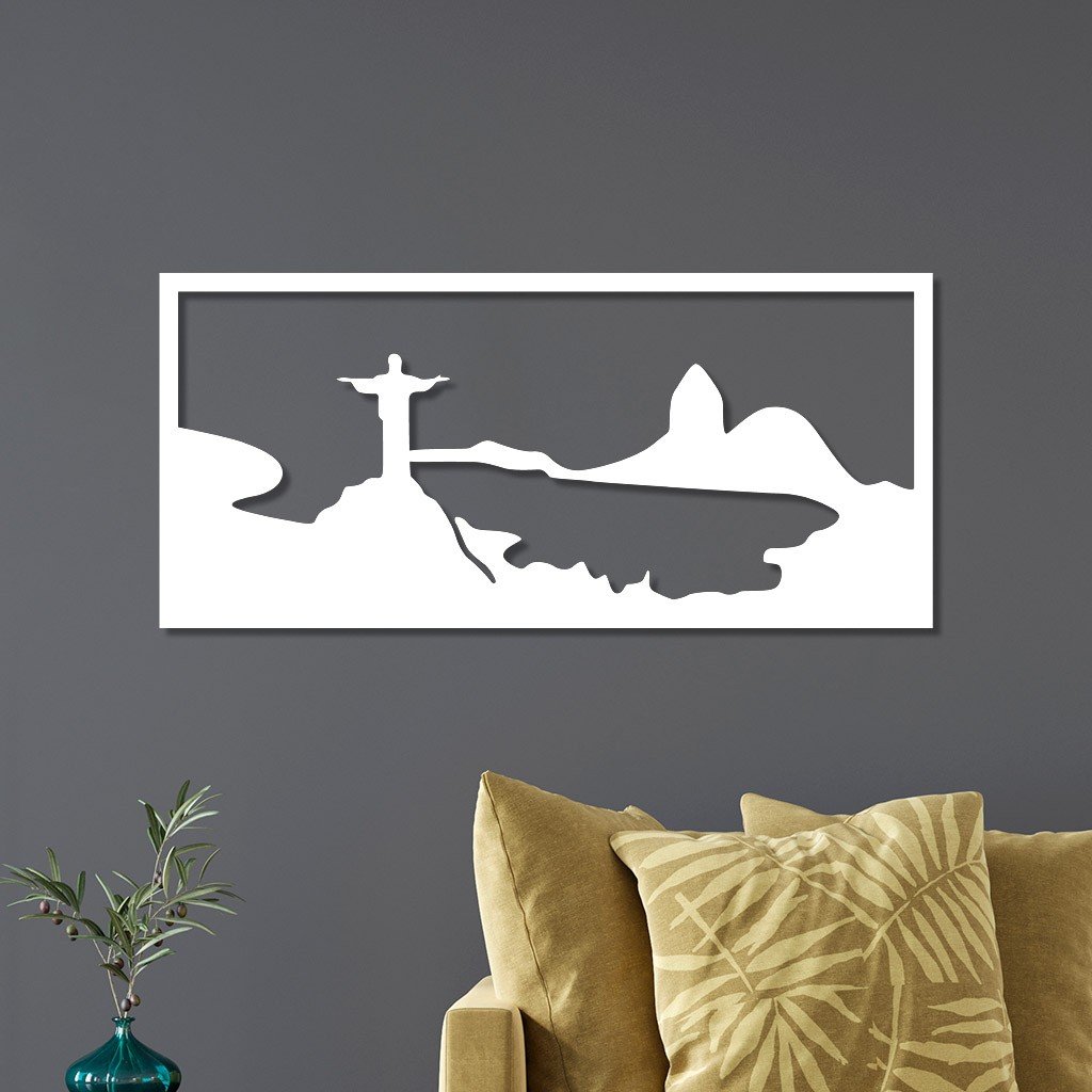 Quadro Individual Vazado Em Mdf Cristo Redentor