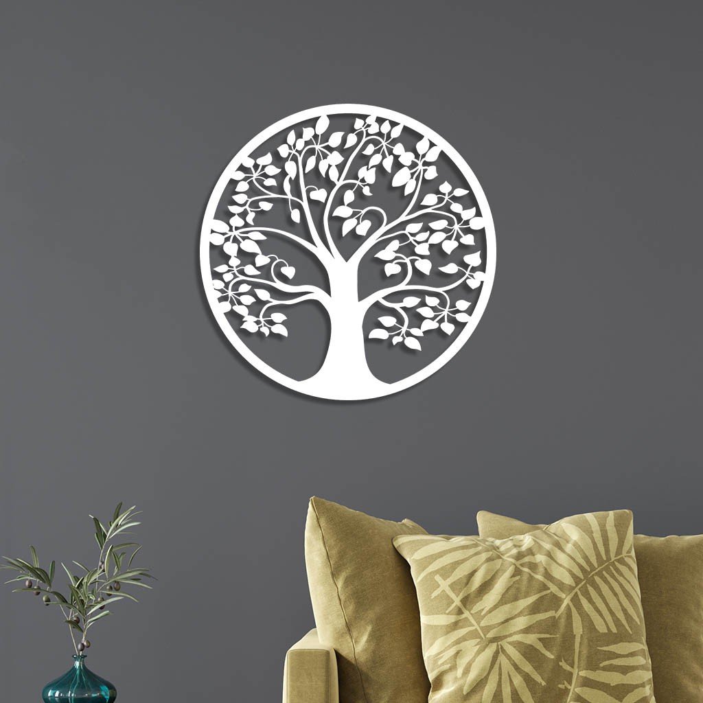 Quadro Individual Circular Em Mdf Árvore Da Vida