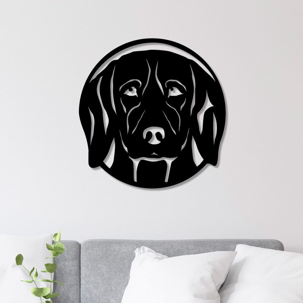 Escultura De Parede Em Mdf Cachorro Labrador Circular