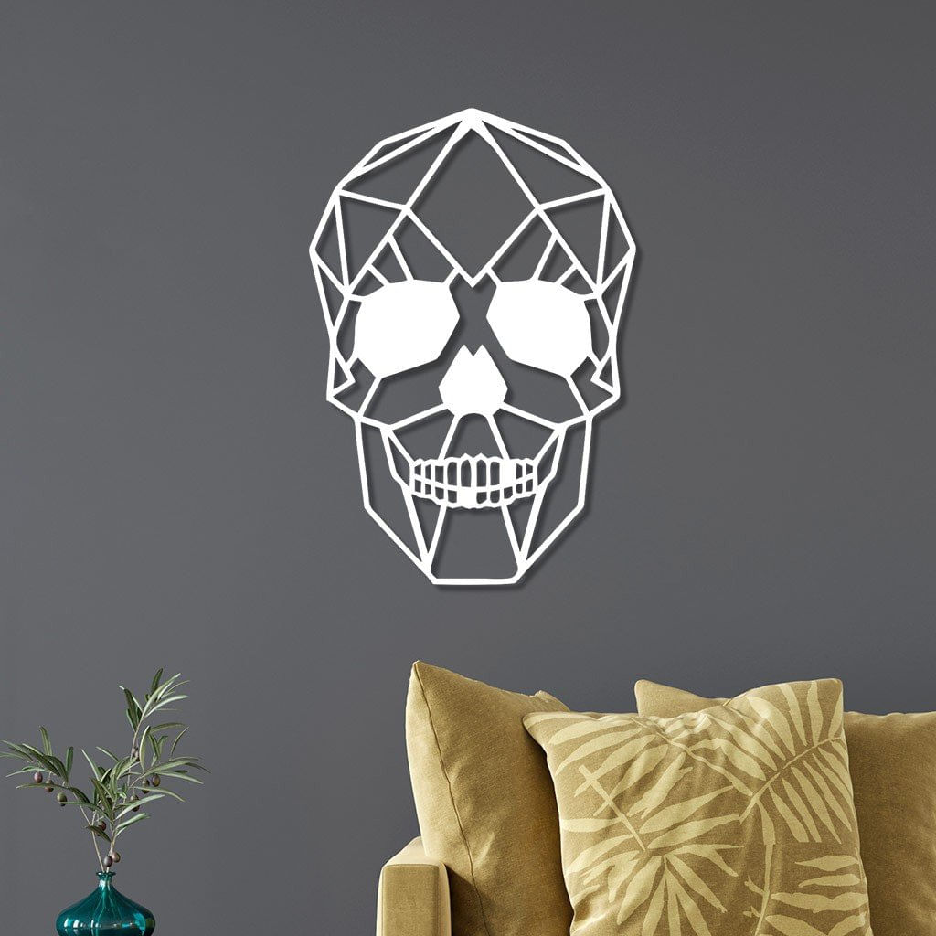 Escultura De Parede Em Mdf Caveira Masc Geométrico