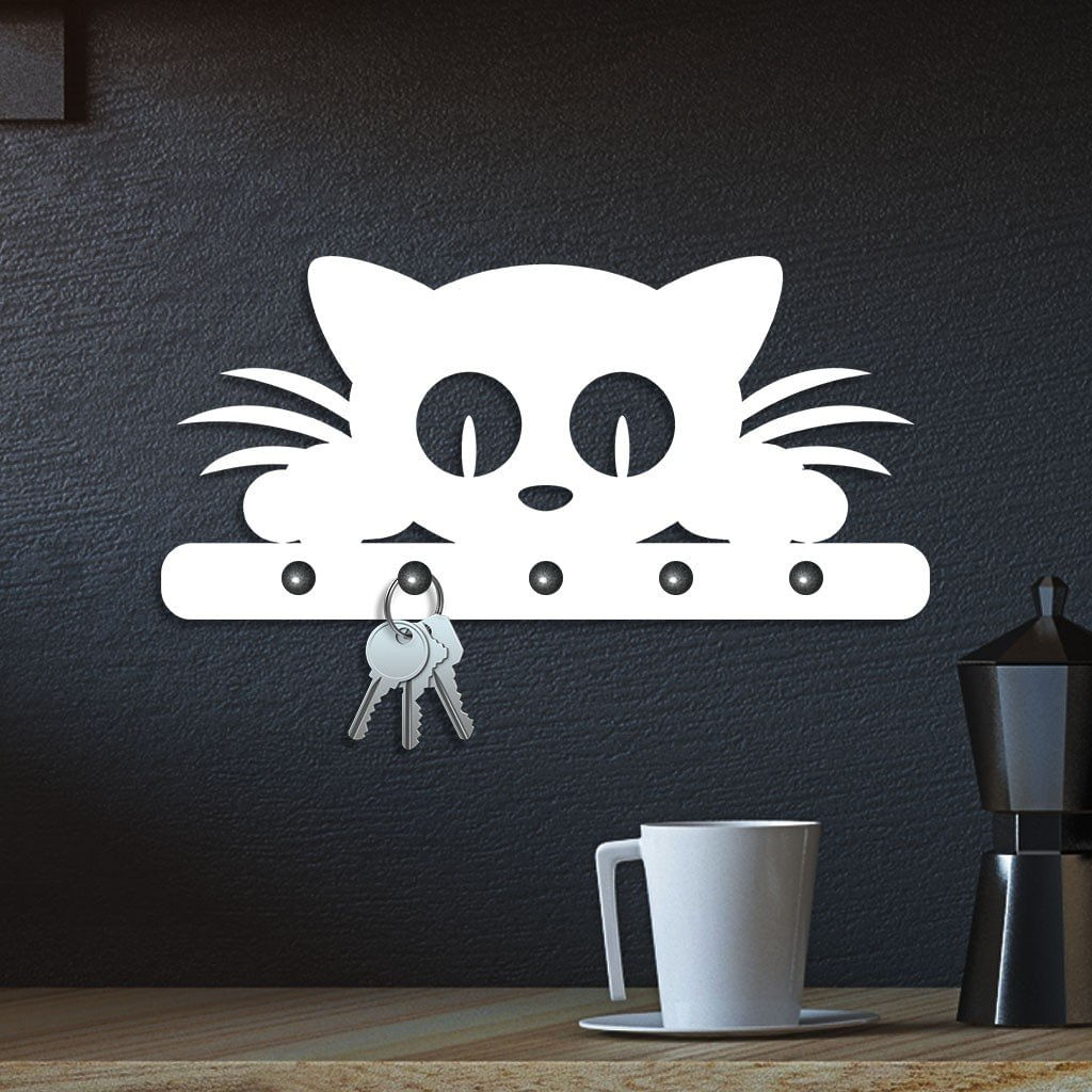Porta Chaves De Parede Gato Espiando
