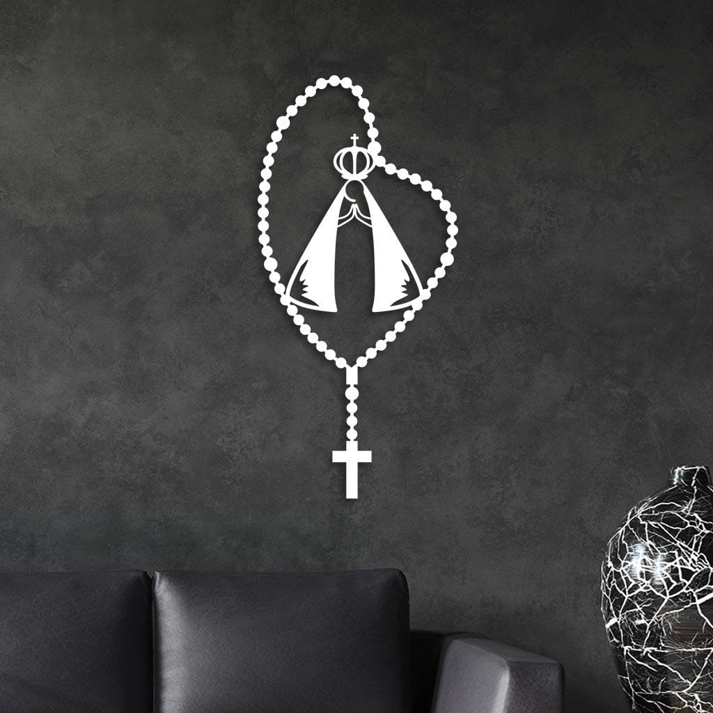 Escultura De Parede Em Mdf Rosário Nossa Senhora