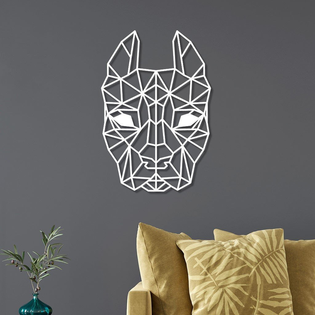 Escultura De Parede Em Mdf Cachorro Pitbull Geométrico 2