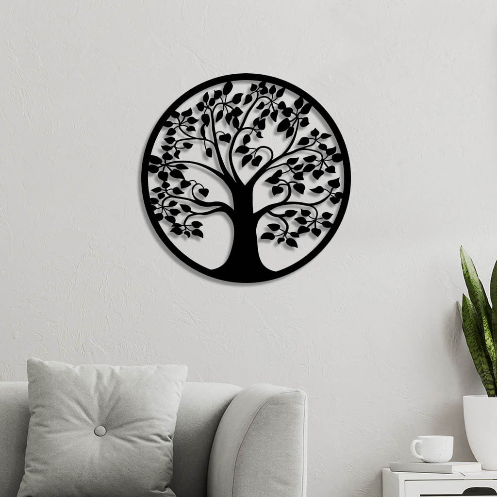 Quadro Individual Circular Em Mdf Árvore Da Vida