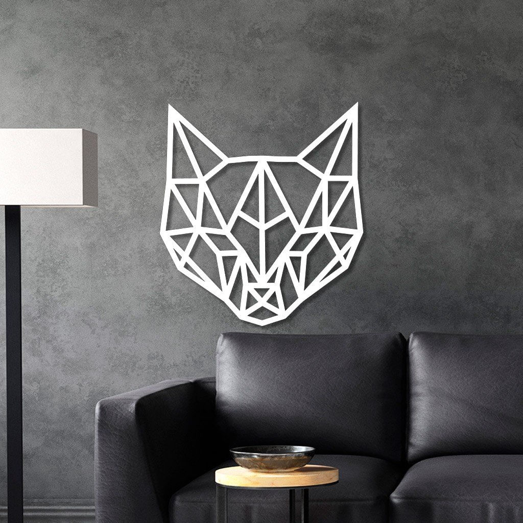 Escultura De Parede Em Mdf Gato Geométrico 2