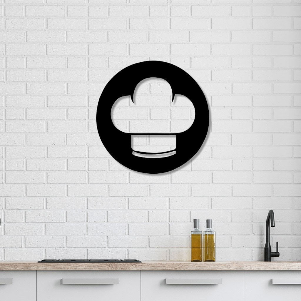 Escultura De Parede Circular Em Mdf Touca Chef