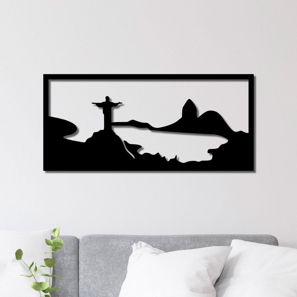 Quadro Individual Vazado Em Mdf Cristo Redentor