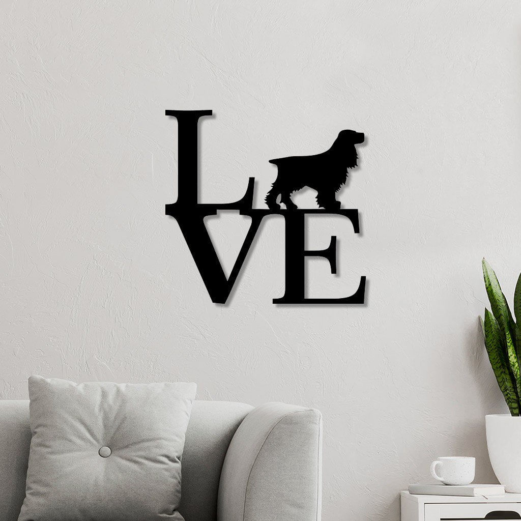 Escultura De Parede Em Mdf Love Cocker Spaniel