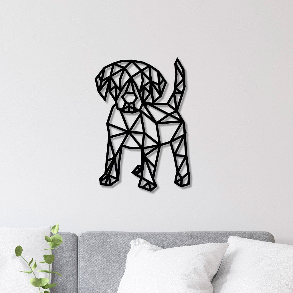 Escultura De Parede Em Mdf Cachorro Geométrico 3