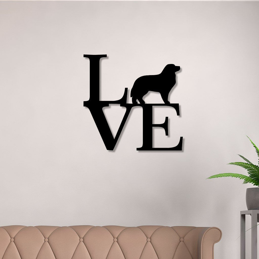 Escultura De Parede Em Mdf Love Boiadeiro De Berna