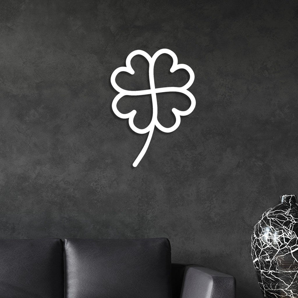 Escultura De Parede Em Mdf Trevo 4 Folhas