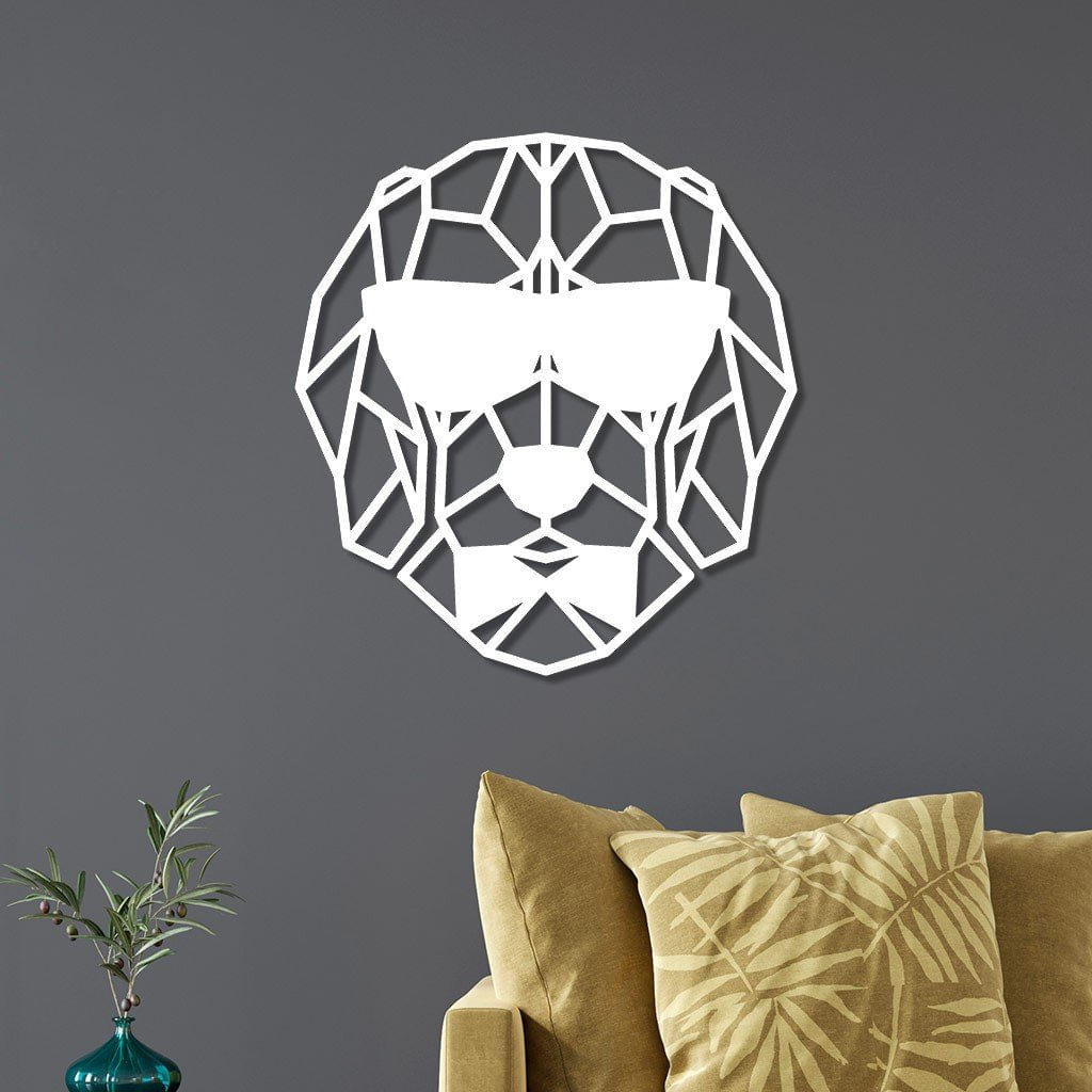 Escultura De Parede Em Mdf Cachorro Óculos Geométrico