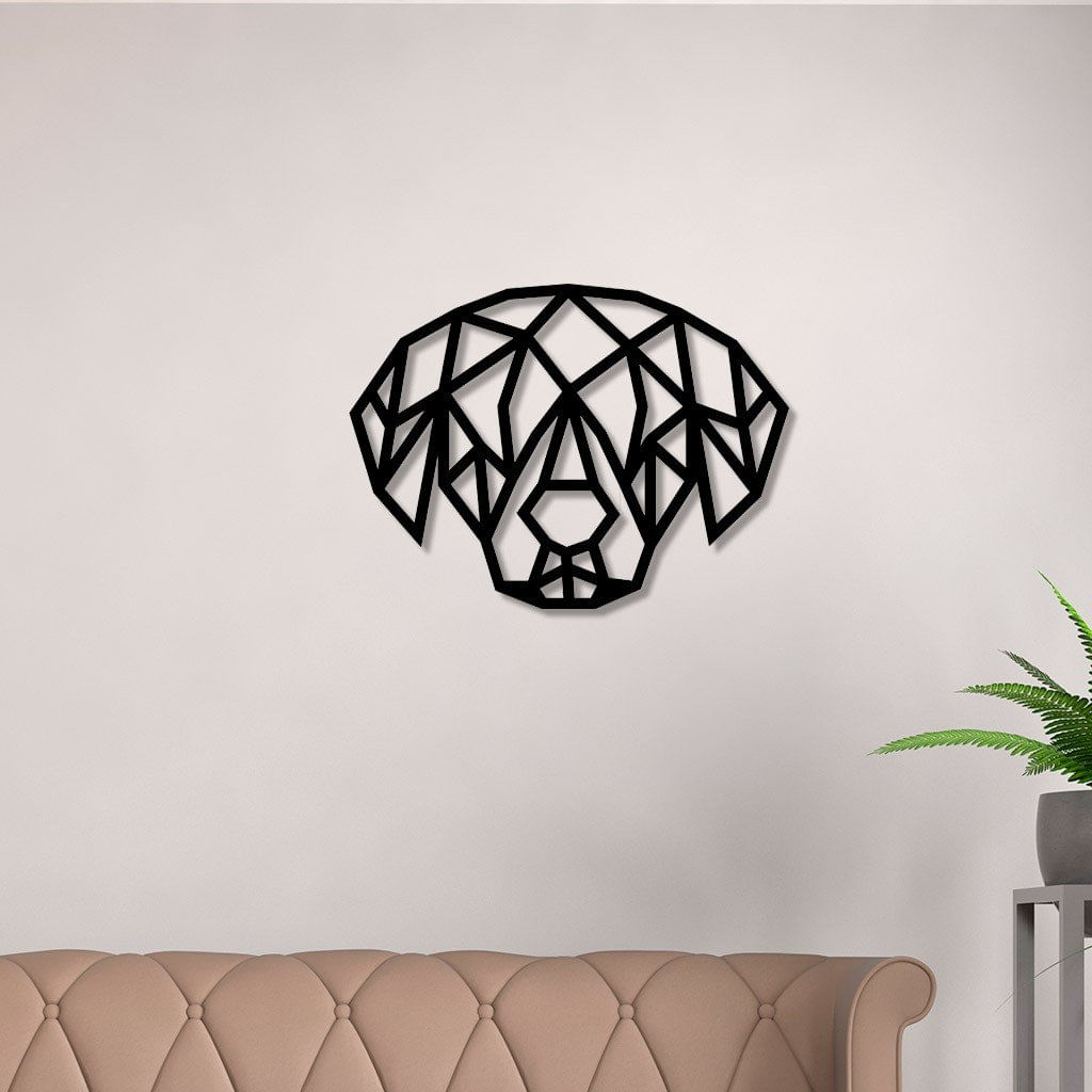 Escultura De Parede Em Mdf Cachorro Geométrico 2