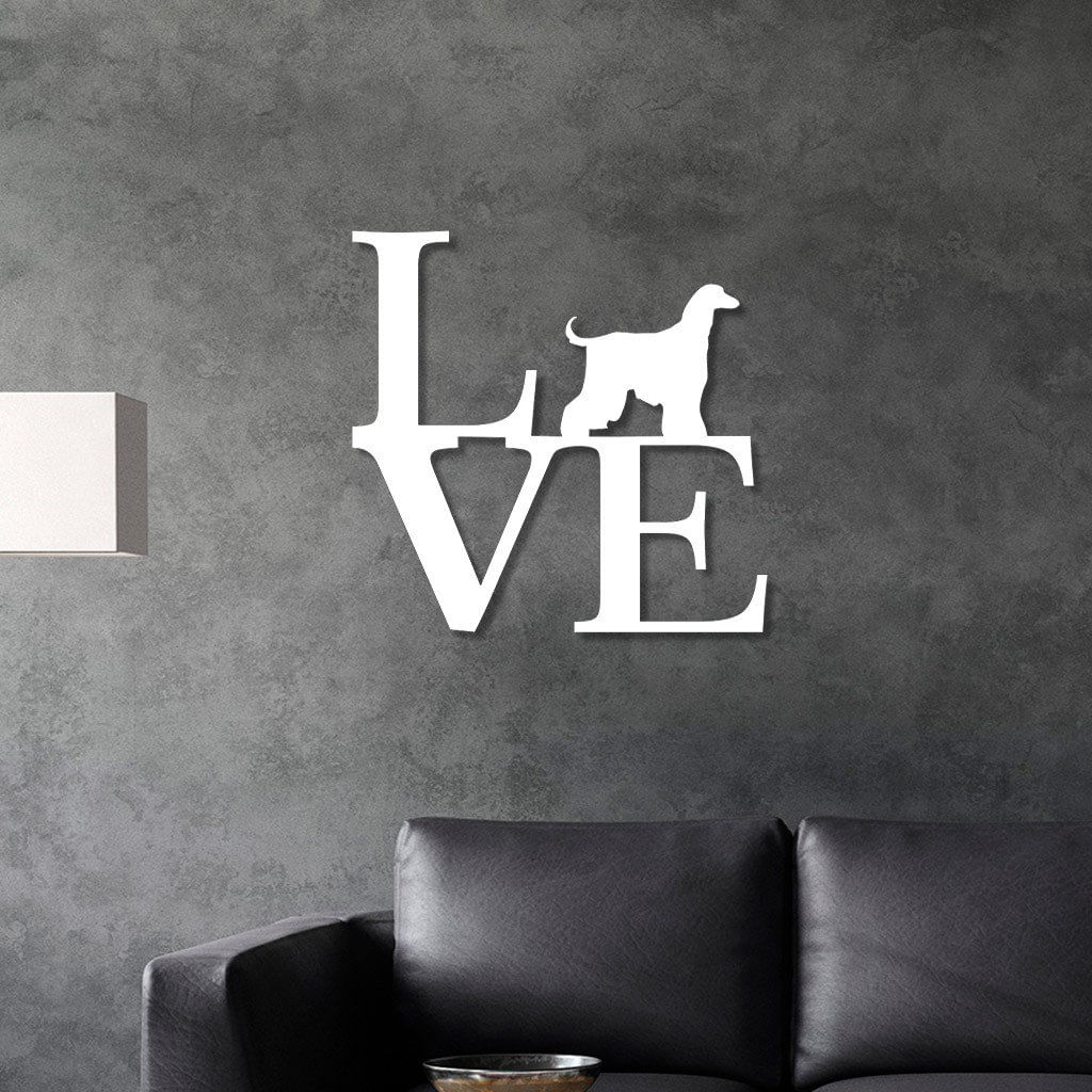 Escultura De Parede Em Mdf Love Galgo Afegão