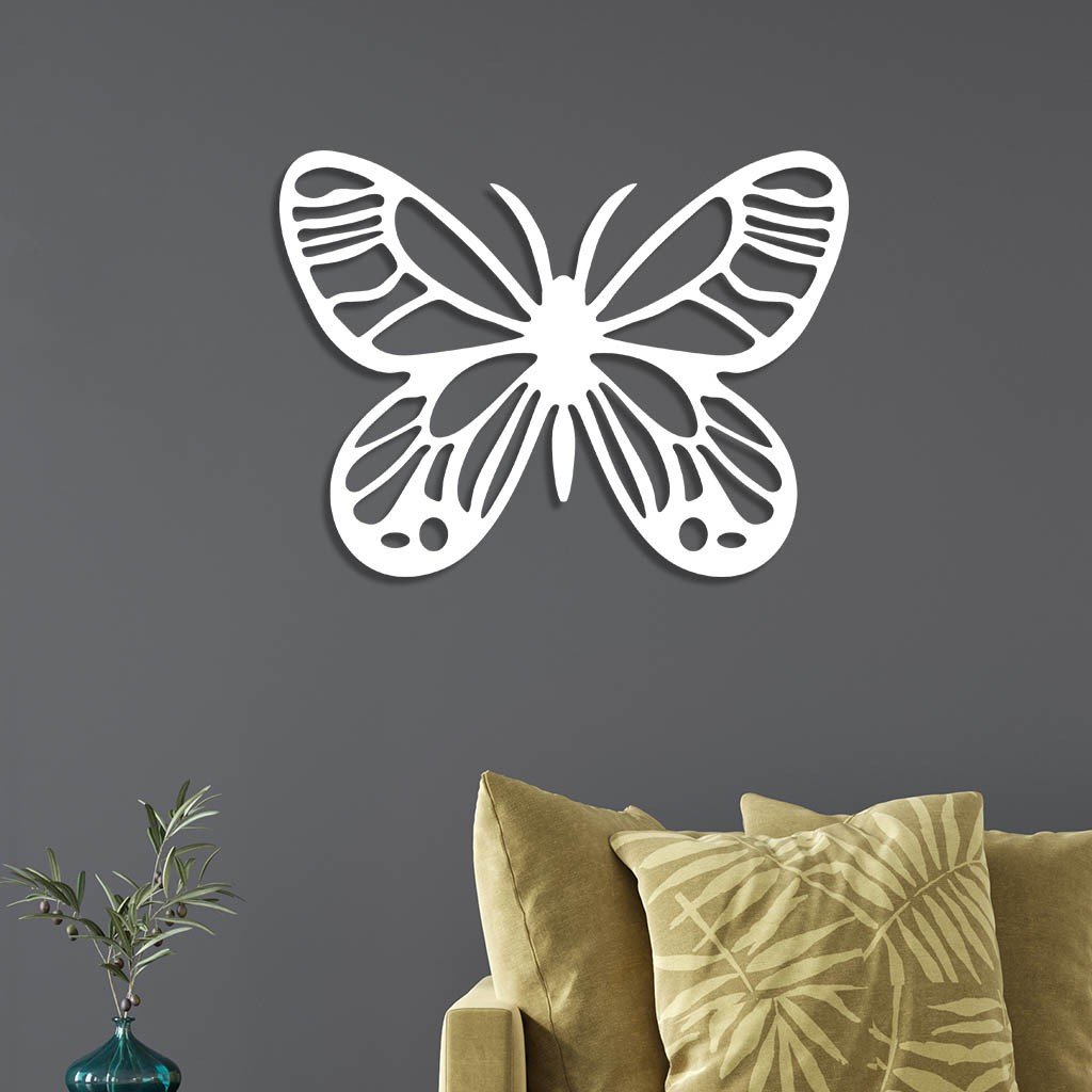 Escultura De Parede Em Mdf Borboleta Geométrica