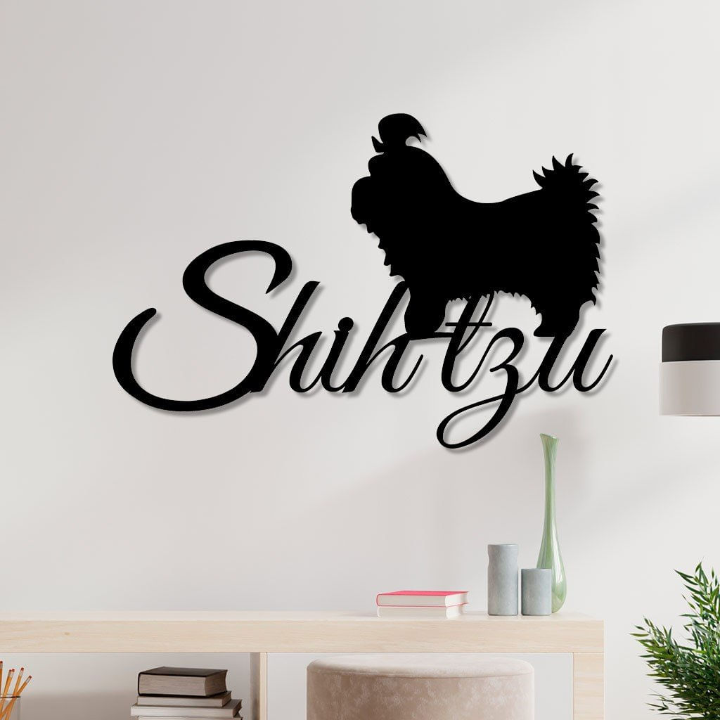 Escultura De Parede Em Mdf Shitzu