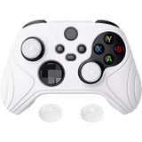 Extremerate Playvital Samurai Edition White Anti-slip Controller Grip Silicone Skin, Ergonomic Soft Rubber Protective Case Cover For Xbox Series S/x