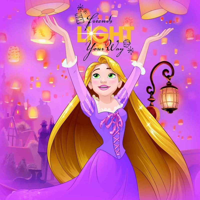 Tapete Disney Rapunzel Eva 90x90cm Carrefour