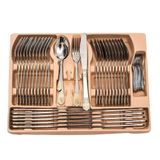 Faqueiro Inox 84 Peças Detalhe Dourado Luxo