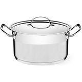 Caçarola Tramontina Professional Funda em Aço Inox Fundo Triplo com Tampa Plana Detalhe Satinado 24 cm 6,1 L