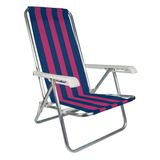 Cadeira de Praia Reclinável em Alumínio 4 Níveis MOR Colorida 2103