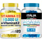 Vitamina D3 10000ui + K2 150mcg 120 + Forza Multivitamínico
