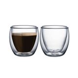 Conjunto de Xícaras de Vidro 100 ml 2 Peças COFFEE AND TEA