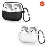 Kit 2x Capa Cases Apple AirPods Pro Silicone Flexível Preto + Branco