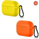 Kit 2x Case Capa AirPods Pro Silicone Flexível Laranja + Amarelo