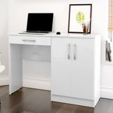 Mesa para Escritório Patrimar Space com 2 Portas e 1 Gaveta - Branco