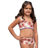 Biquini Infantil Mel San Maré Folhas Laranja -