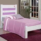 Cama Solteiro Lara 0,80 0,90 Atraente Branco Lilás