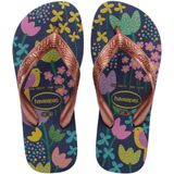 Chinelo Havaianas Top Flores Azul Marinho -