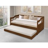 Sofa Cama Texas  De Madeira Macica Com Cama Auxiliar Noce