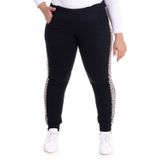 Calça Feminina Moletom Com Detalhe Em Onça