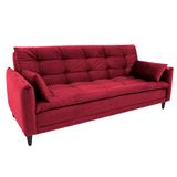 Sofá-cama Casal 3 Lugares Sofia Suede Vermelho