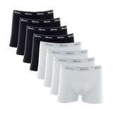 Kit Cueca Boxer Mash 8 Peças Masculina Algodão Elástico Preto P