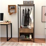 Guarda Roupa Solteiro Closet Industrial 66cm 1 Gaveta Berlim Demolição/preto - Artefamol