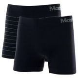 Kit 2 Cuecas Boxer Mash Masculina Microfibra Sem Costura Preto 01 M