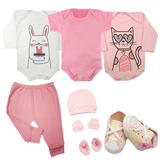 Saída De Maternidade Enxoval Roupa Bebê Kit 8 Pçs Body Mijão