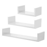 Kit 3 Nicho Prateleira U 30/35/40 Branco Mdf Decorativo