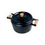 Panela De Ferro Modelo Pressão 2 Alças De Madeira 6l