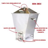 Churrasqueira Móvel A Bafo Diamante 100% Inox 71x47x31cm