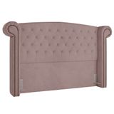 Cabeceira Cama Box Casal King 195cm Provença P02 Veludo Rosê - Mpozenato