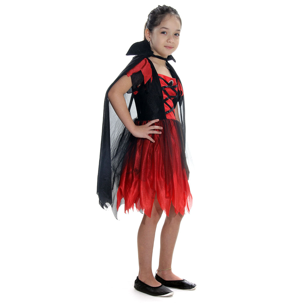 Fantasia de Halloween Infantil Feminina Vampira Marcelina Com