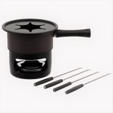 Aparelho para fondue Antiaderente Aspen Preto kit 8 peças